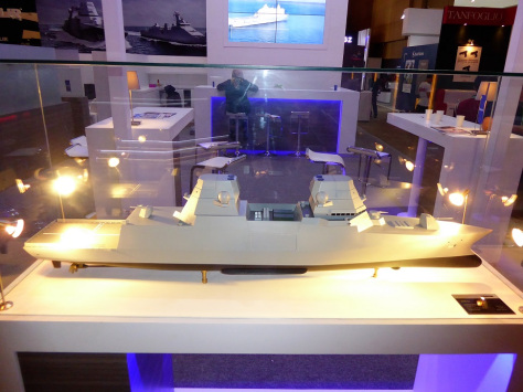 Omega scale model on Damen stand at Indodefence 2018. Navy Recognition picture